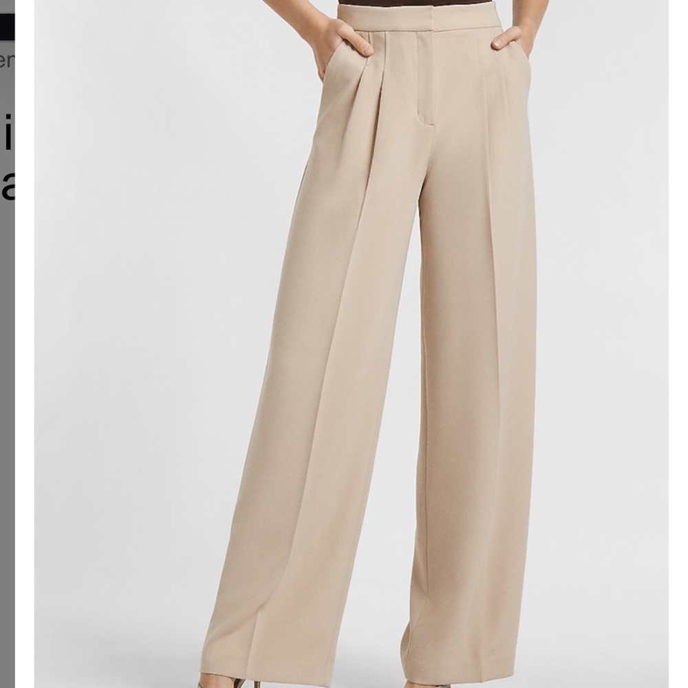 Express High Rise Wide Leg Pleated trousers, size 6R
